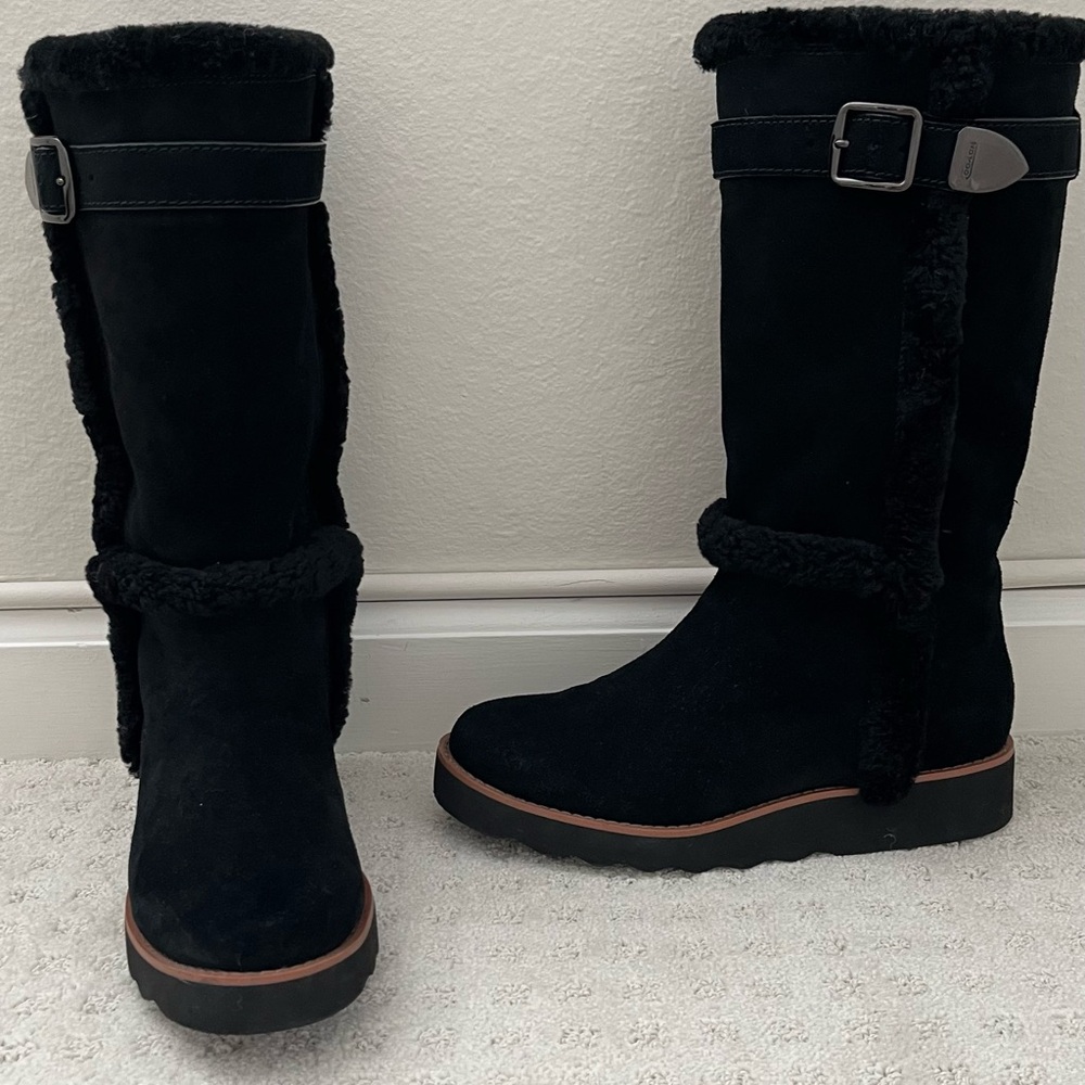 Coach Suede and Shearling Boots
